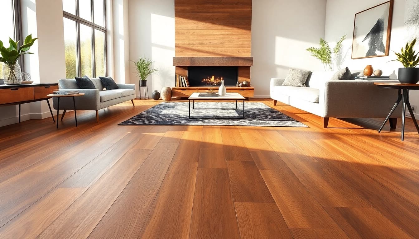 Transform your space with luxury vinyl plank flooring enhancing a modern living room.