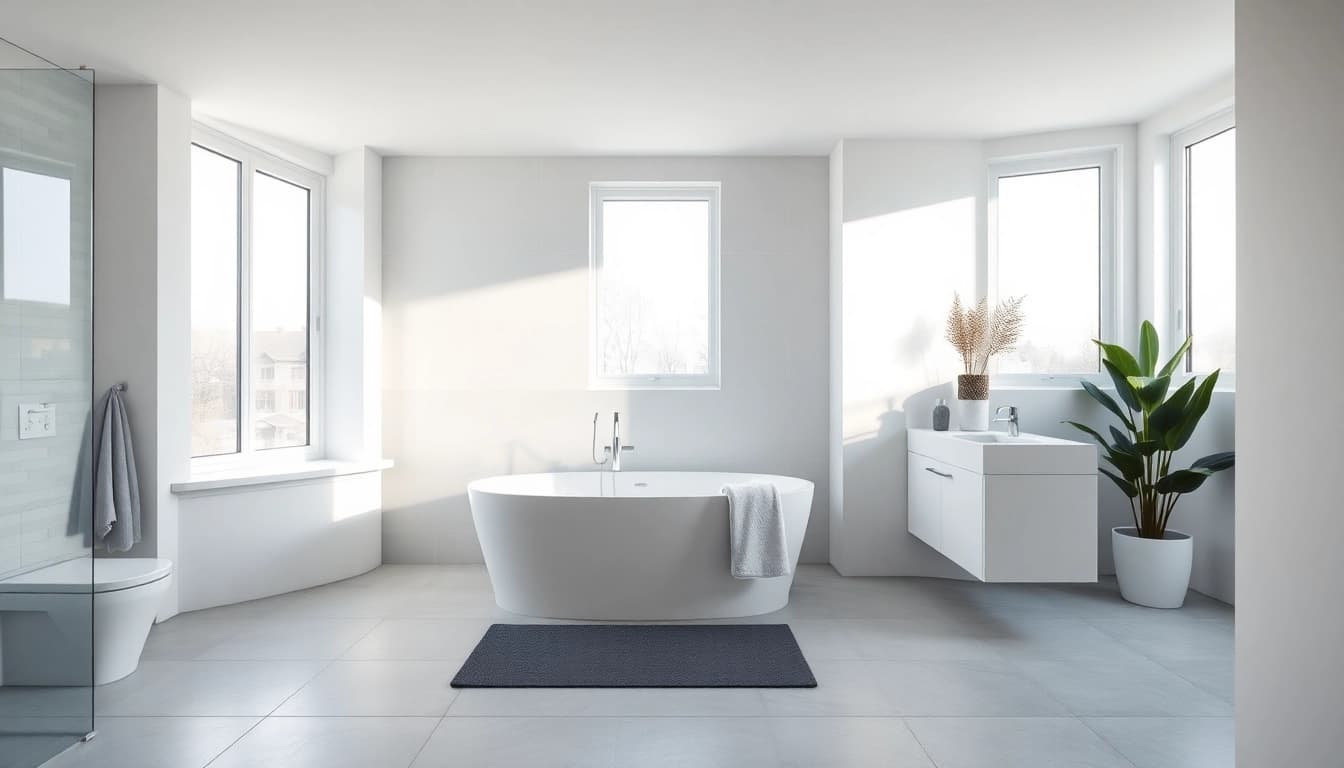 Showcasing stunning bathroom renovations manchester design with modern fixtures and natural decor.