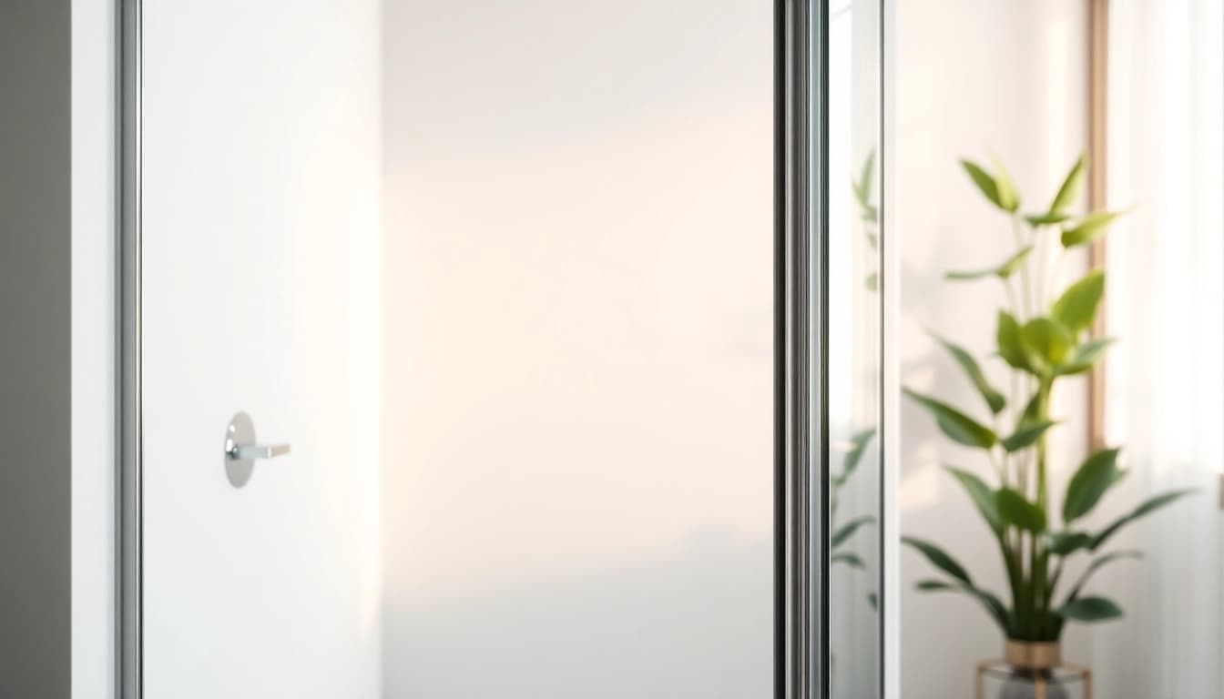 Highlight of a corner shower screen frameless in a stylish bathroom, showcasing modern design elements.