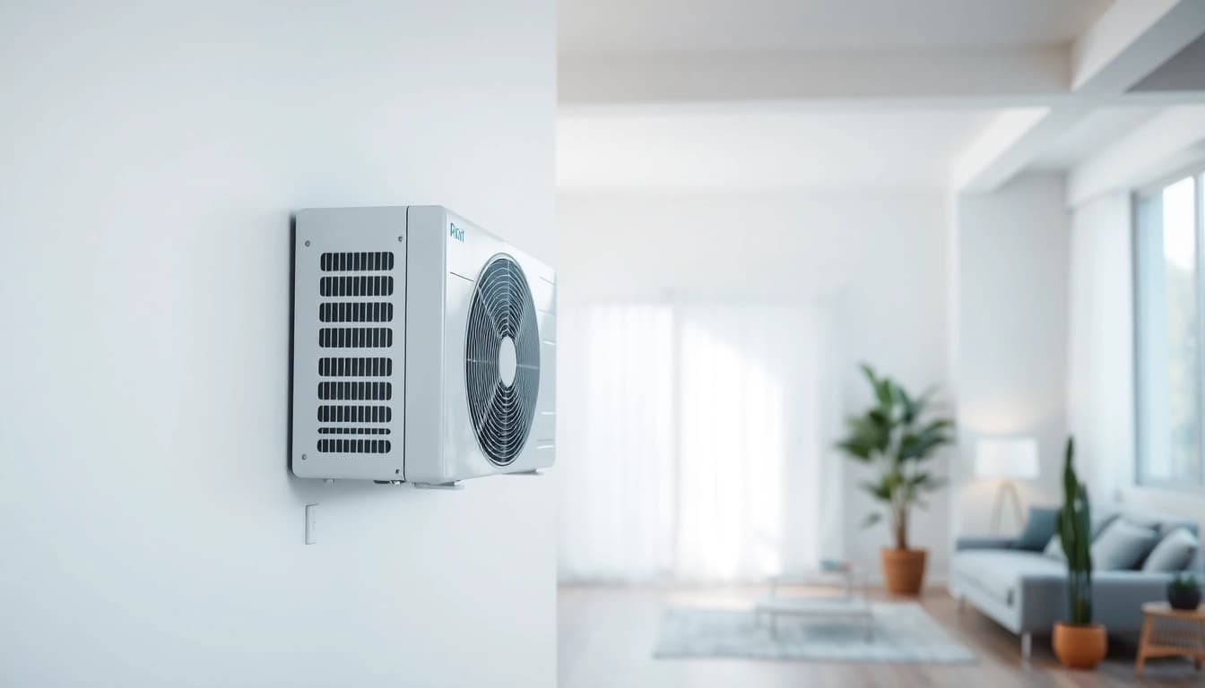 Install a mini split ac unit in a bright, airy room, exemplifying efficiency and comfort.