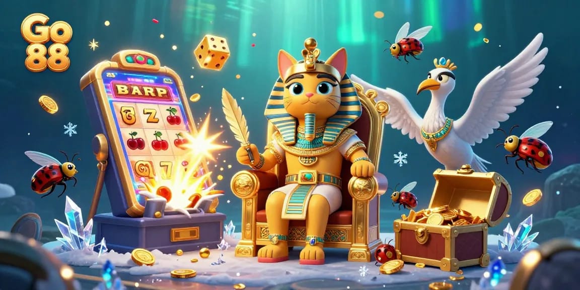 Experience the thrill of Go 88 with dynamic slot machine jackpots and vibrant casino elements.