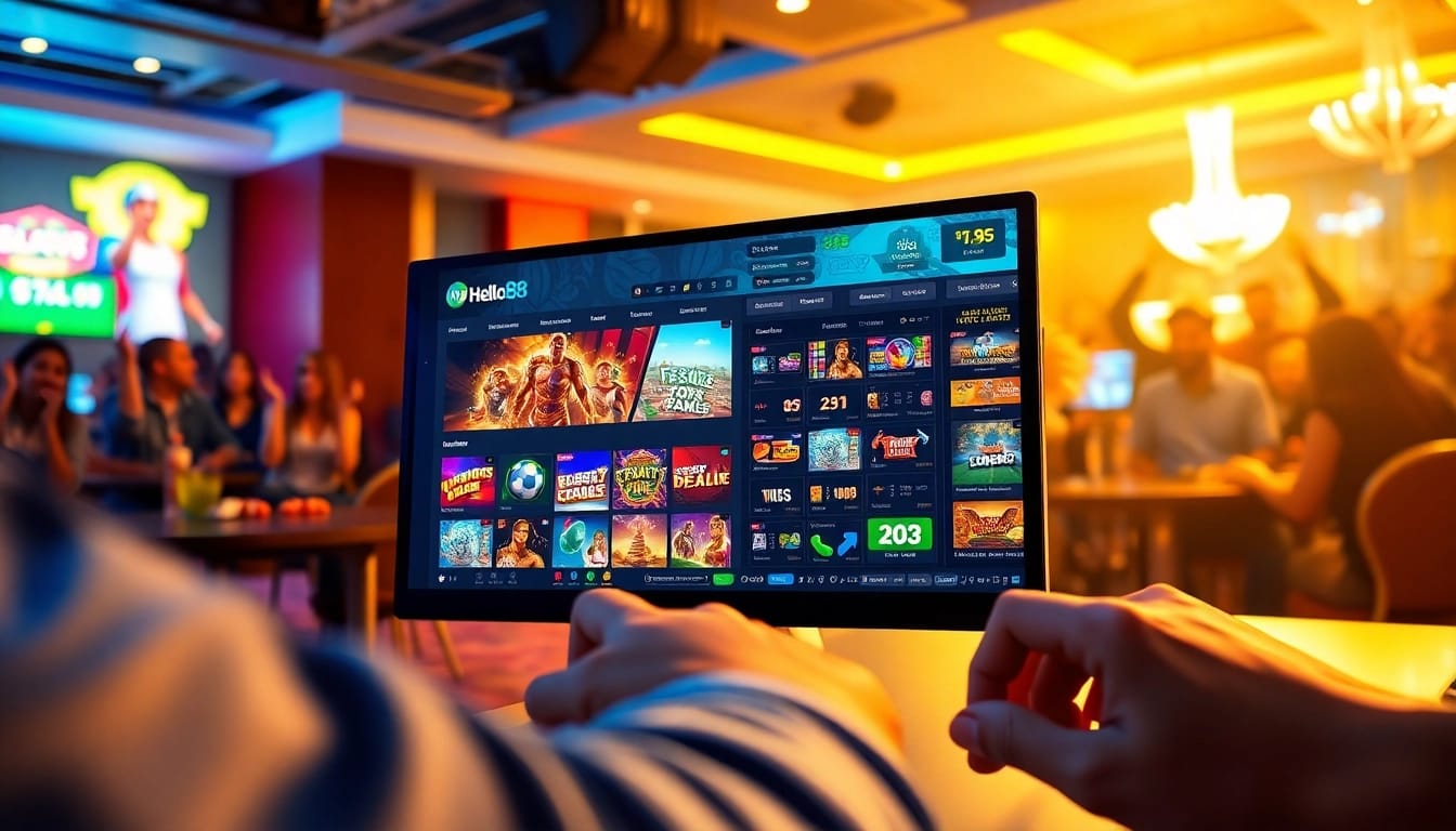 Exciting online gaming scene on hello88win.live showcasing vibrant casino games and betting