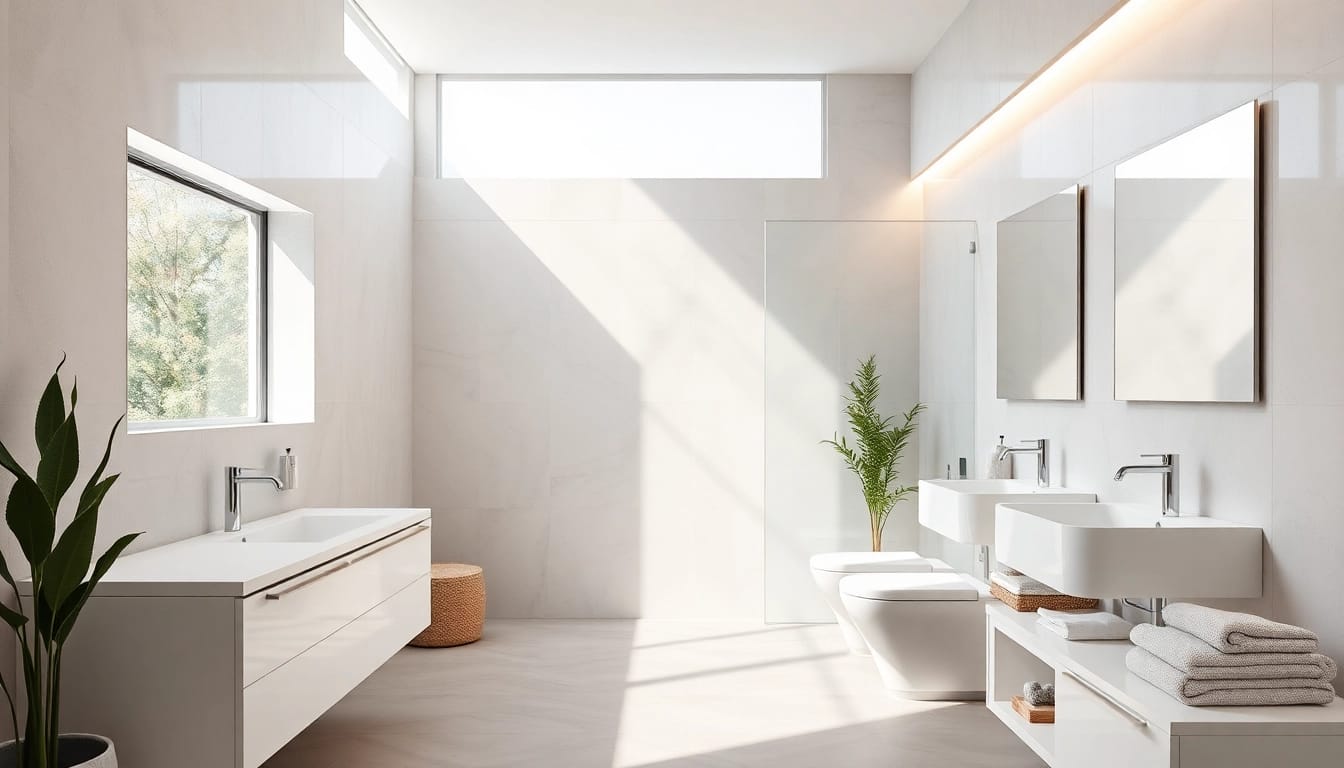 Effiziente Nutzung von sonni sanitär Designs mit modernen Badezimmermerkmalen.