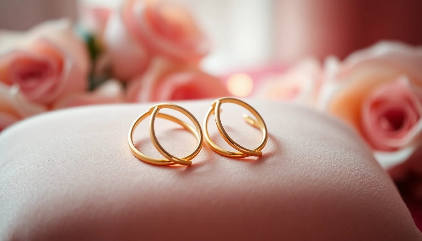 Showcasing Gold helix earrings Valentine’s Day UK as an elegant gift idea on velvet.