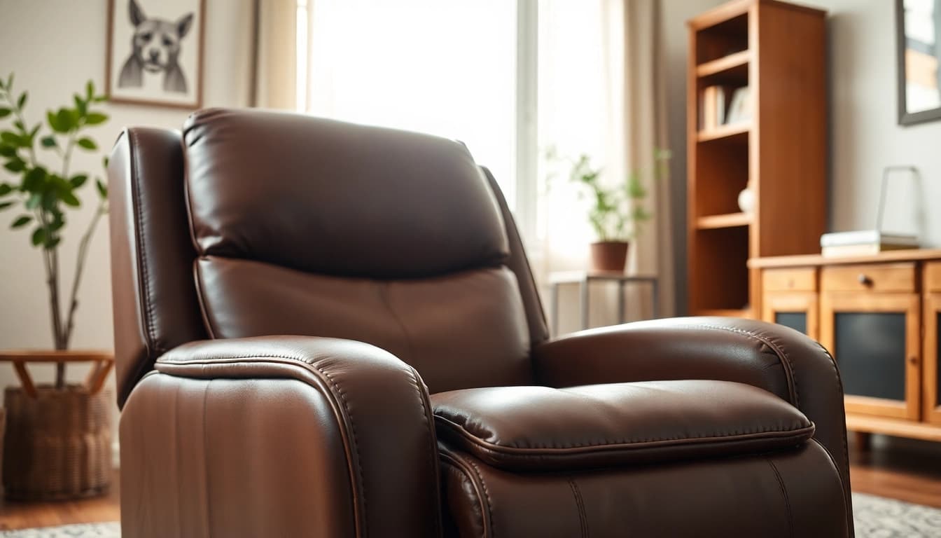 Experience comfort with this leather lift chair, featuring rich texture and elegant design.