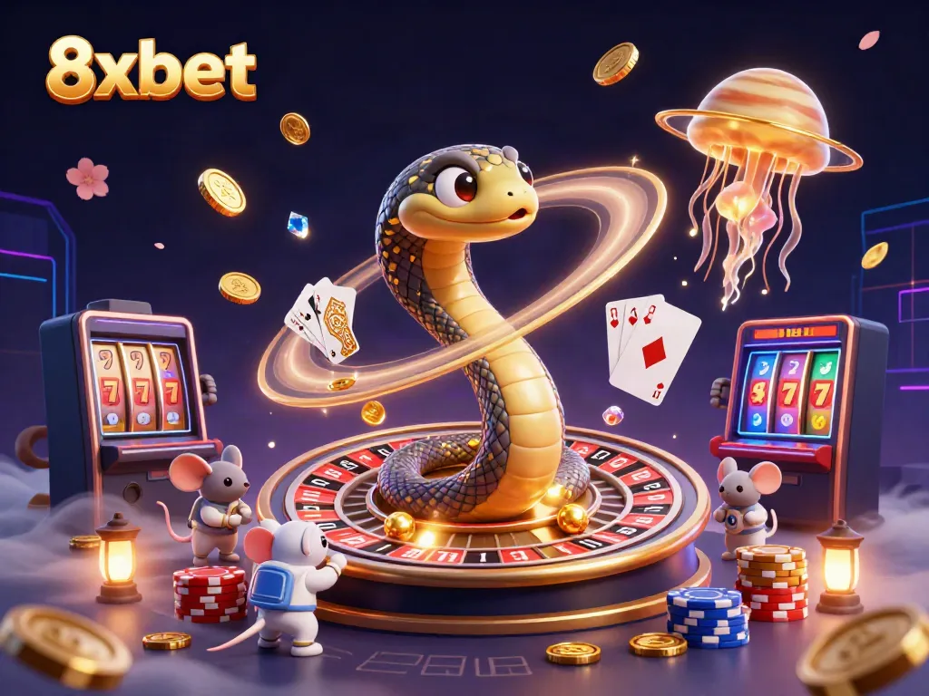 Experience the thrill of gaming with 8xbet, where astronauts bet on a cosmic roulette wheel.