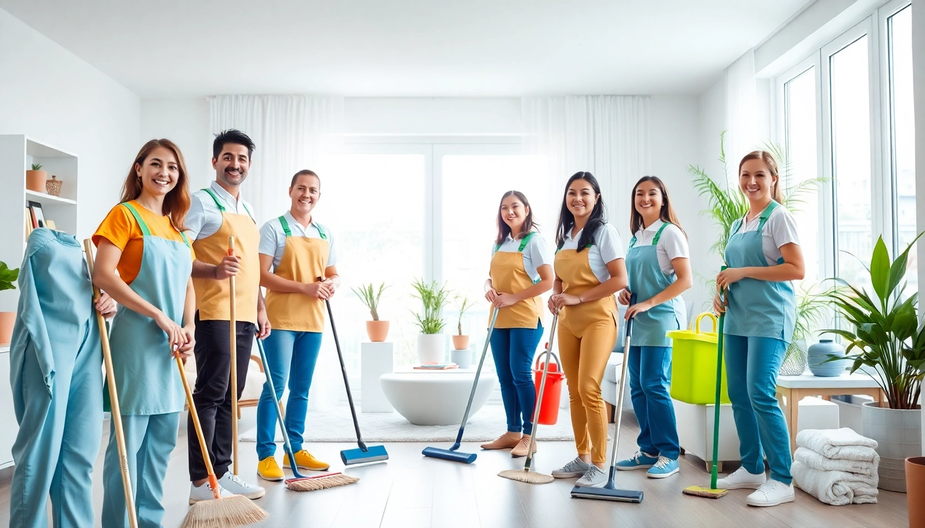 Providing reliable cleaning services near me with a professional team in a sunny living room.