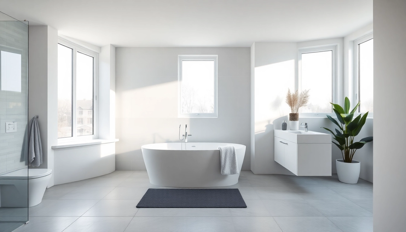 Showcasing stunning bathroom renovations manchester design with modern fixtures and natural decor.