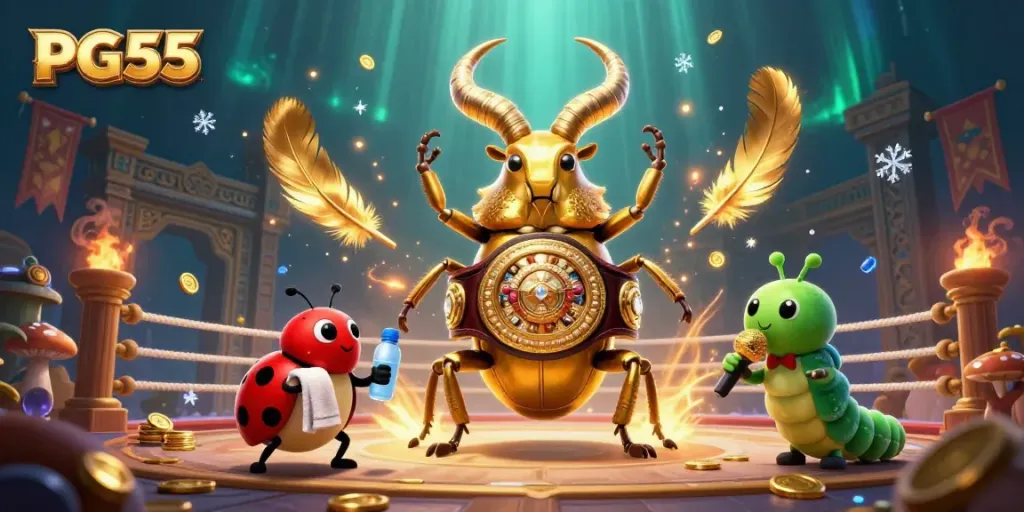 Experience the excitement of PG55 gaming with vibrant characters and dynamic casino elements.