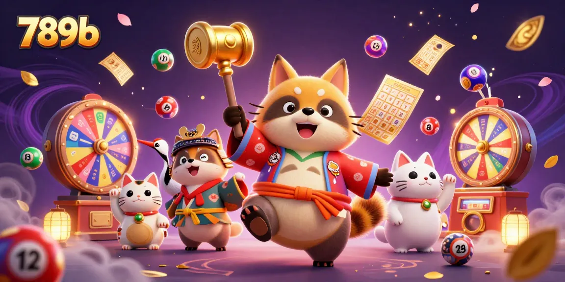 Trải nghiệm may mắn với 789b qua hình ảnh vui tươi của nhân vật tanuki trong casino trực tuyến.