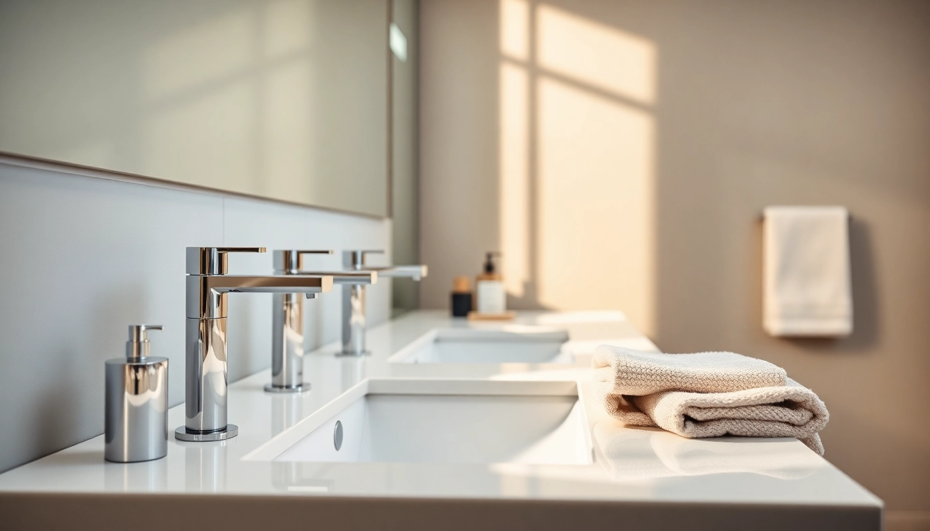 Installieren Sie sonni sanitär Produkte mit eleganten, modernen Badezimmerarmaturen.