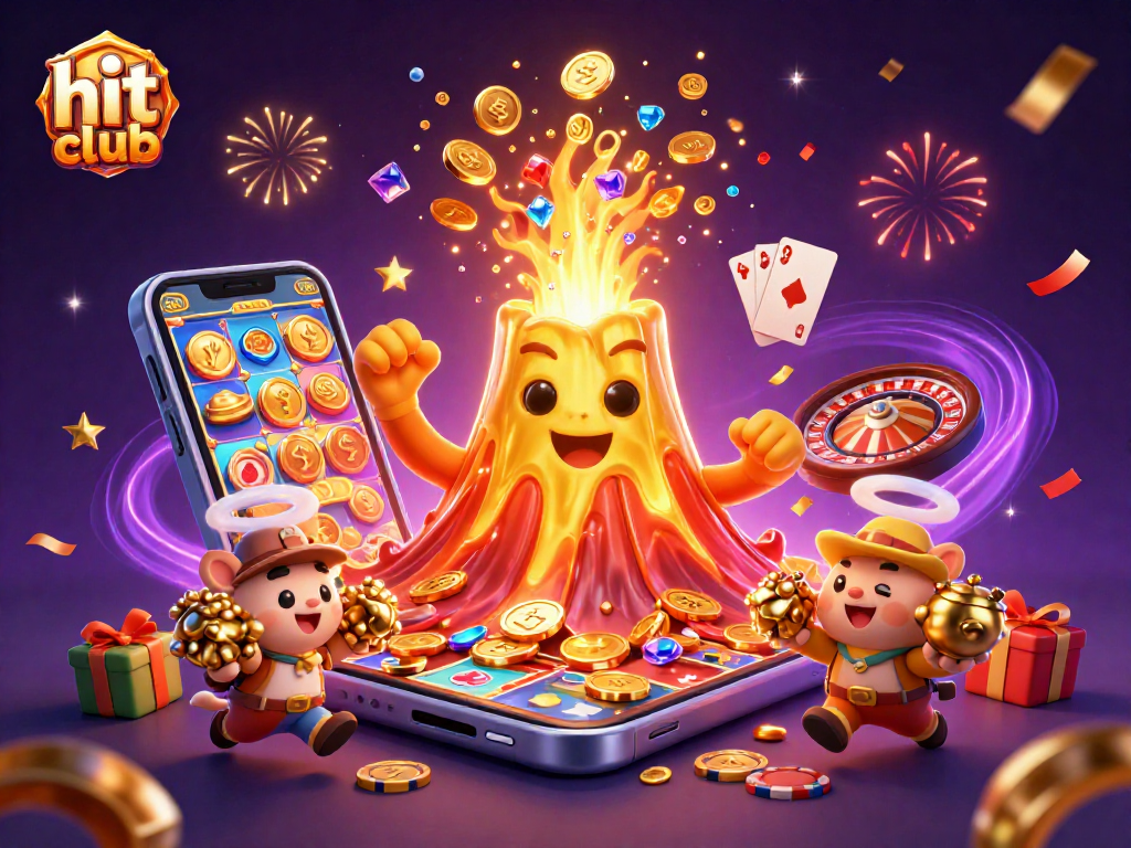 Experience the excitement at hit club with a winning eruption of coins and treasures.
