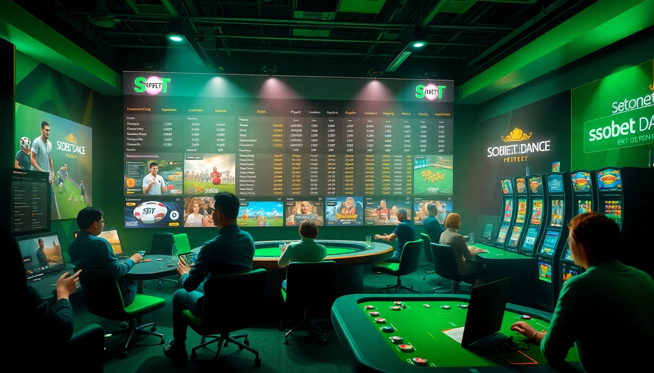 Exciting online betting atmosphere at sbobet.dance featuring vibrant gaming options and engaging players.