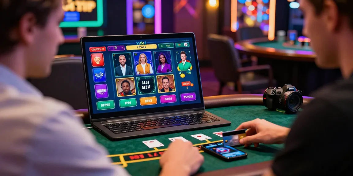 Online gaming excitement at credit card casinos https://being-there.org.uk, player engaged in live blackjack.