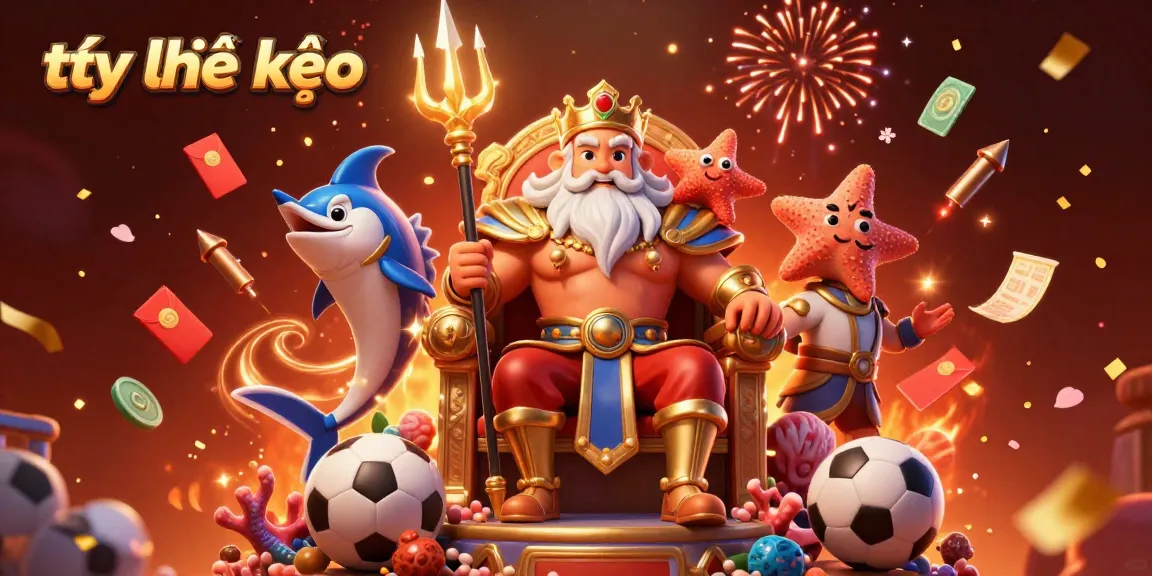 Engage with tỷ lệ kèo through a vibrant sports betting scene featuring Neptune and dynamic betting elements.