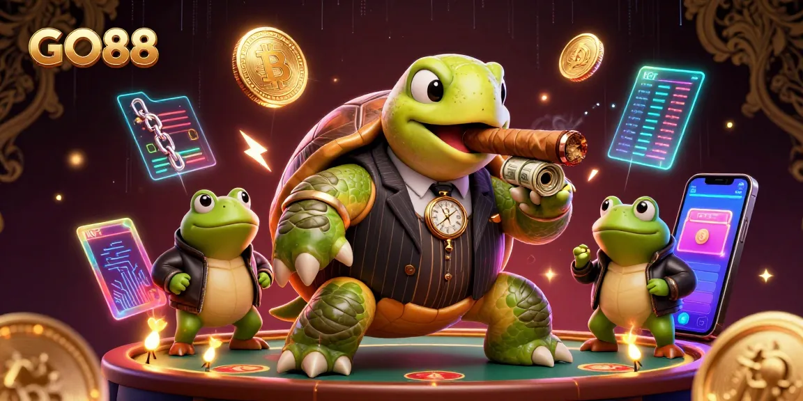 Engage with GO88's thrilling casino scenes featuring characters in action amid vibrant game elements.