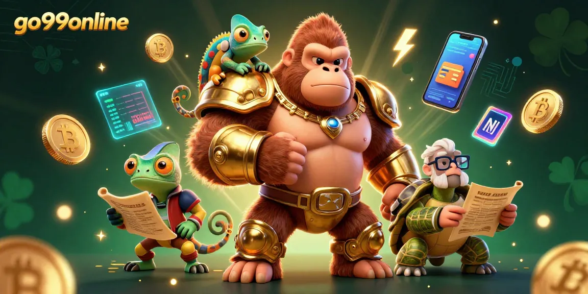 Experience dynamic gaming with go99online featuring engaging characters and vibrant crypto elements.