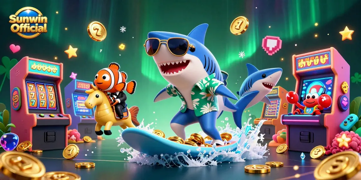 Engage in thrilling gameplay with Sunwin Official, featuring dynamic characters in a vibrant casino scene.
